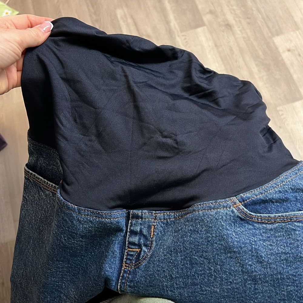 Isabel Maternity 90’s Straight Blue Jeans w/‎ Full Belly Panel- 4 - Picture 3 of 5